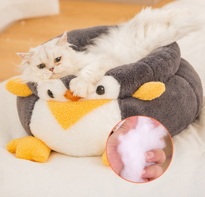 Washable-Round Cat Sleeping Bed For Puppy And Kitten With Slip-Resistant Bottom