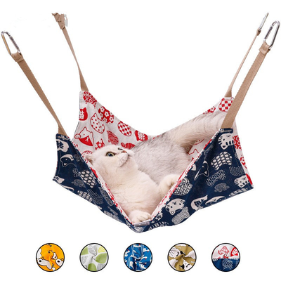 Pet Summer Cotton Linen Cat Hammock Stand Breathable Cage Cat Swing Nest Multicolor Printing Hammock