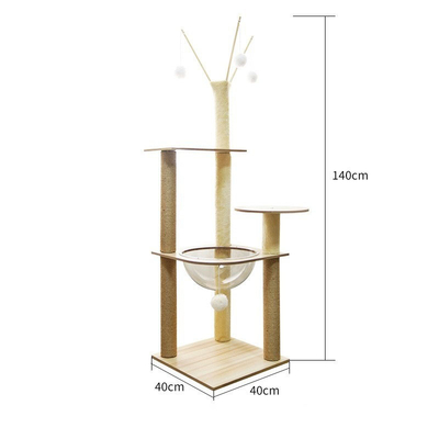Density Board Cat Tree With Hammock Outdoor Cat Scratching Tower