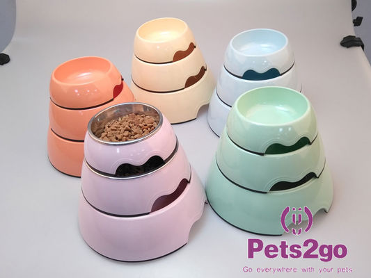 Rounded Shape 830g 1200ml Plastic Pet Feeder Bowls