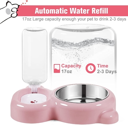 Detachable Pet Water Food Bowl Stainless Steel Automatic Water Dispenser For Small Dogs