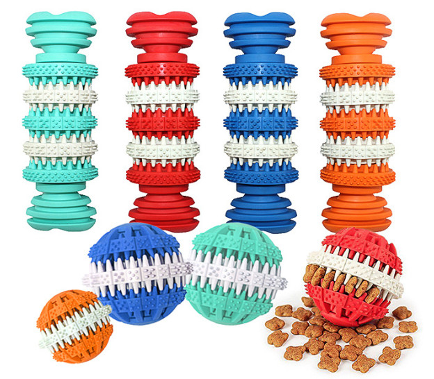 Natural Rubber Pet IQ Puzzle Toy For Dogs Teeth Cleaning Traning